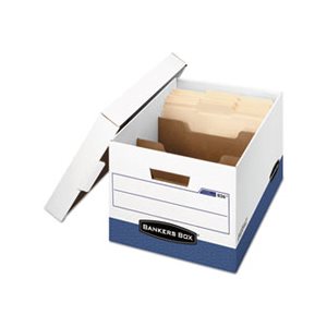 BOX, STORAGE, FELLOWES R-KIVE, Maximum Strength, Letter / Legal, Locking Lid, White / Blue, 12 / CARTON