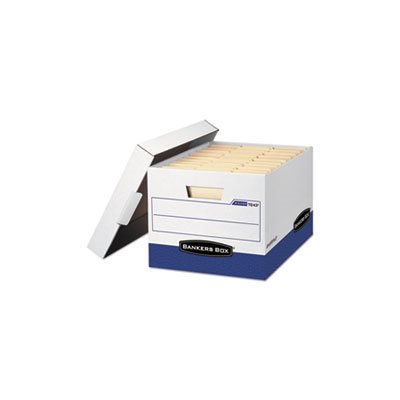 BOX, STORAGE, FELLOWES R-KIVE, Max, Letter / Legal, Locking Lid, White / Blue, 4 / Carton