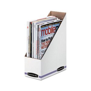 MAGAZINE FILE, Corrugated Cardboard, 4" x 9.25" x 11.75", White, 12 / Carton