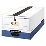 BOX, STORAGE, FELLOWES LIBERTY Plus, Legal, String / Button, White / Blue, 12 / Carton