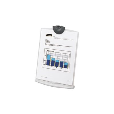 COPYHOLDER, FELLOWES, FREESTANDING DESKTOP, PLASTIC, 75 Sheet Capacity, Platinum / Charcoal