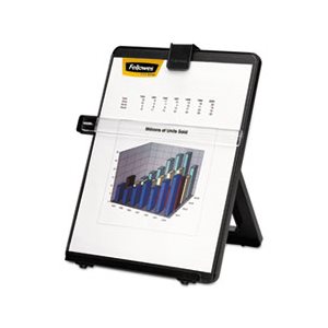 COPYHOLDER, FELLOWES, Non-Magnetic, Letter-Size, Desktop Copyholder, Plastic, 125 Sheet Capacity, Black