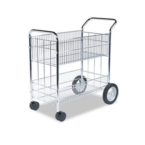 MAIL CART, WIRE, FELLOWES, 21.5"w x 37.5"d x 39.25"h, Chrome