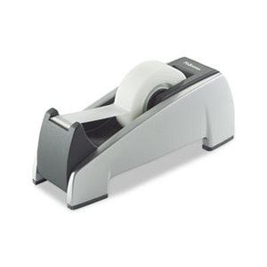 TAPE DISPENSER,  FELLOWES, Office Suites,  1" Core, Plastic, Heavy Base, Black / Silver