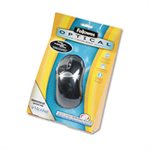 MOUSE, Optical, Antimicrobial, Five-Button / Scroll, Programmable, Black / Silver