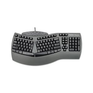 KEYBOARD, Ergonomic, Split-Design, w / Antimicrobial Protection, 105 Keys, Black