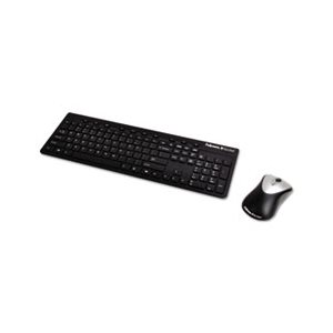 KEYBOARD, Slimline, Wireless, Antimicrobial, and Mouse, 15 ft Range, Black