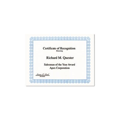 Certificates, PARCHMENT PAPER, 8.5" x 11", Blue Conventional Border, 50 / Pack