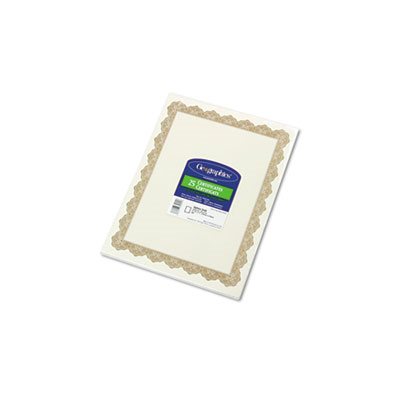 CERTIFICATES, Parchment Paper, 8.5" x 11", Optima Gold Border, 25 / Pack