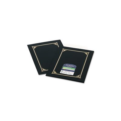 COVER, Certificate / Document, 12.5" x 9.75", Black, 6 / Pack