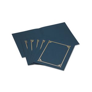 COVER, Certificate / Document, 12.5" x 9.75", Navy Blue, 6 / Pack
