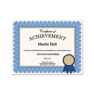 Certificate Kit, GEOGRAPHICS, CUSTOM PRINT AWARD, Blue Spiral, 25 / PACK