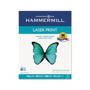 PAPER, Laser Print, Office, 98 Brightness, 24lb, 8.5" x 11", White, 500 Sheets / REAM