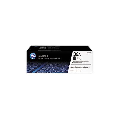 CARTRIDGE, TONER, LASERJET, HP 36A, (CB436D), 2-pack, Black, Original