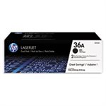 CARTRIDGE, TONER, LASERJET, HP 36A, (CB436D), 2-pack, Black, Original