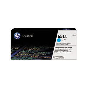 CARTRIDGE, TONER, LASERJET, HP 651A, (CE341A), Cyan, Original