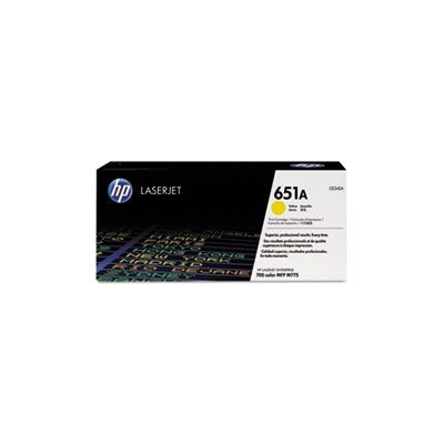 CARTRIDGE, TONER, LASERJET, HP 651A, (CE342A), Yellow, Original