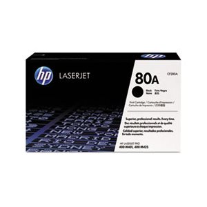 CARTRIDGE, HP 80A TONER, LASERJET, (CF280A), Black, Original 