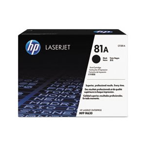 CARTRIDGE, TONER, LASERJET, HP 81A, (CF281A), Black, Original