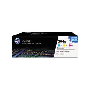 CARTRIDGE, TONER, LASERJET, HP 304A, (CF340A), 3-pack, Cyan / Magenta / Yellow, Original 