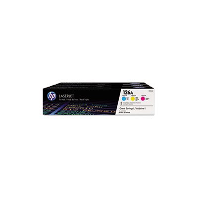 CARTRIDGE, TONER, LASERJET, HP 126A, (CF341A), 3-pack, Cyan / Magenta / Yellow, Original 