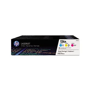 CARTRIDGE, TONER, LASERJET, HP 126A, (CF341A), 3-pack, Cyan / Magenta / Yellow, Original 