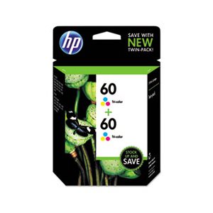 CARTRIDGE, INK, HP 60, (CZ072FN), 2-pack, Tri-color, Original 