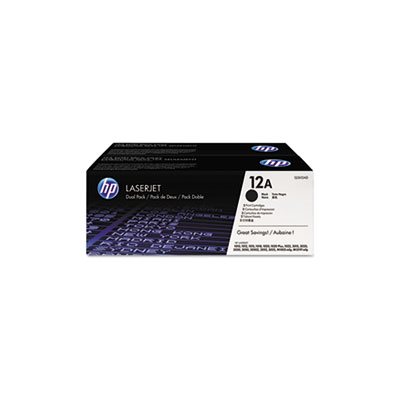 CARTRIDGE, TONER, LASERJET, HP 12A, (Q2612D), 2 / pack, Black, Original 