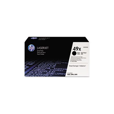 HP 49X, (Q5949X-D) 2-pack High Yield Black Original LaserJet Toner Cartridges