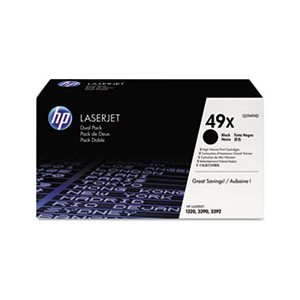 HP 49X, (Q5949X-D) 2-pack High Yield Black Original LaserJet Toner Cartridges