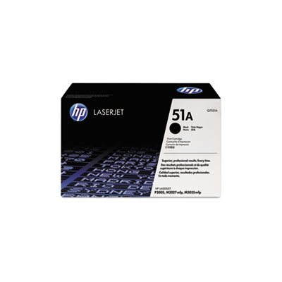 CARTRIDGE, TONER, LASERJET, HP 51A, (Q7551A), Black, Original 