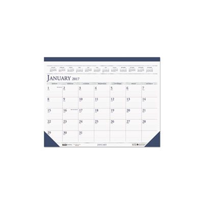 Recycled Two-Color Monthly Desk Pad Calendar, 18 1 / 2 x 13, 2023