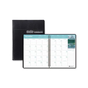 Recycled Earthscapes Full-Color Monthly Planner, 11 x 8.5, Black, 2022-24