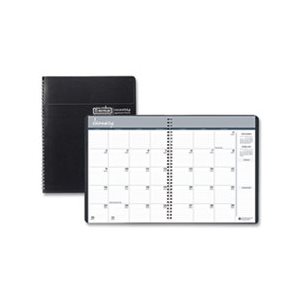 PLANNER, Recycled, Ruled, Monthly, w / Expense Log, 6.875" x 8.75", Black, 2022-24