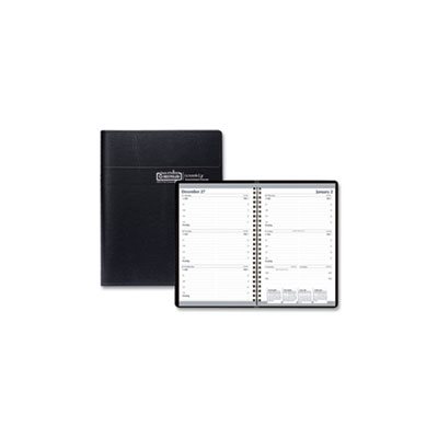 Recycled Weekly Appointment Book, 30-Minute Appointments, 5 x 8, Black, 2023