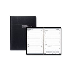 Recycled Weekly Appointment Book, 30-Minute Appointments, 5 x 8, Black, 2023