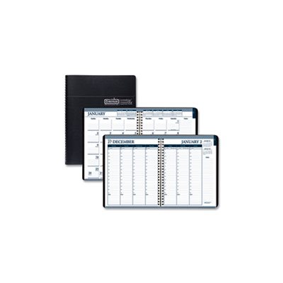 PLANNER, Recycled, Wirebound, Weekly / Monthly, 8.5" x 11", Black Leatherette, 2023