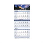 CALENDAR, WALL, Recycled, Scenic, Compact, Three-Month, 8" x 17", 2022-24