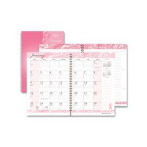 Recycled Breast Cancer Awareness Monthly Planner / Journal, 7 x 10, Pink 2023