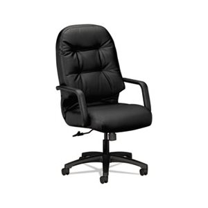 2090 Pillow-Soft Series Executive Leather High-Back Swivel / Tilt Chair, Black