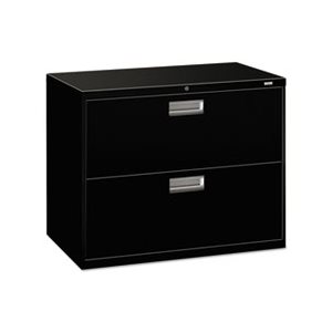 FILING CABINET, 600 Series, Two-Drawer, Lateral File, 36"w x 19.25"d, Black