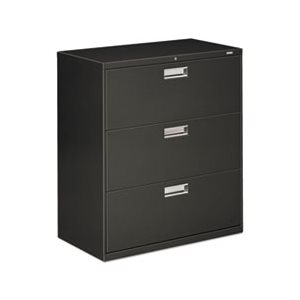 FILING CABINET, 600 Series, Three-Drawer, Lateral File, 36"w x 19.25"d, Charcoal