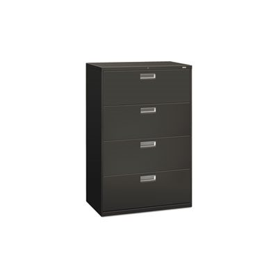 FILING CABINET, 600 Series, Four-Drawer, Lateral File, 36"w x 19.25"d, Charcoal