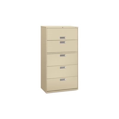 FILING CABINET, 600 Series, Five-Drawer, Lateral File, 36"w x 19.25"d, Putty