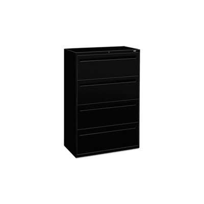 FILING CABINET, 700 Series, Four-Drawer, Lateral File, 36"w x 19.25"d, Black