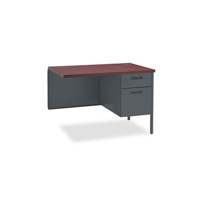 WORKSTATION, RETURN, Metro Classic Series, Right, 42"w x 24"d, Mahogany / Charcoal