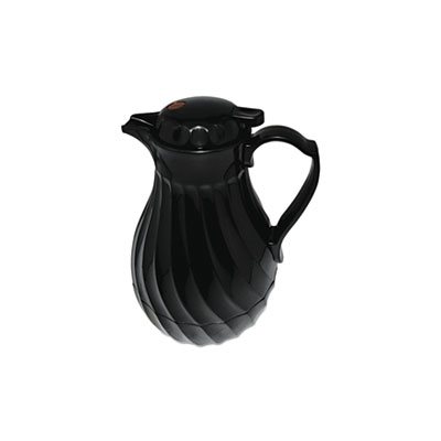 CARAFE, Poly Lined, Swirl Design, 64oz Capacity, Black