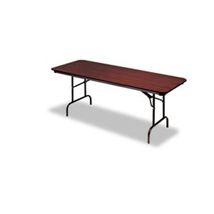 TABLE, FOLDING, Premium Wood Laminate, Rectangular, 96"w x 30"d x 29"h, Mahogany