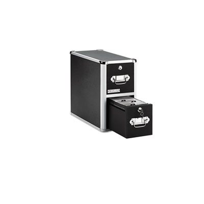 FILING CABINET, CD, TWO-Drawer, Holds 330 Folders or 120 Slim / 60 Standard Cases, Black