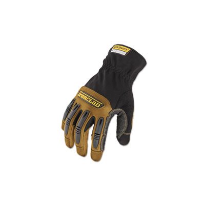 GLOVES, Ranchworx, Leather, Black / Tan, Medium, PAIR